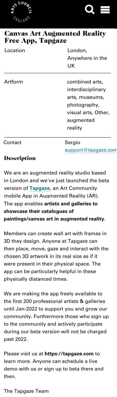 art mobile app augmented reality